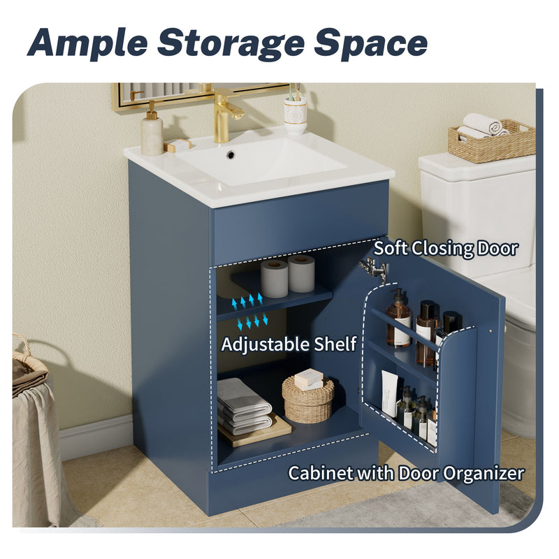 Bathroom Vanity With Sink, Cabinet With Adjustable Shelf