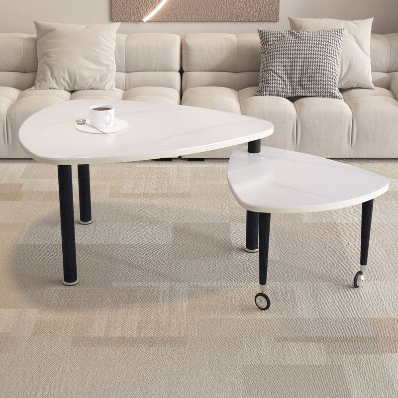 360 Degree Rotatable Coffee Table With Solid Legs