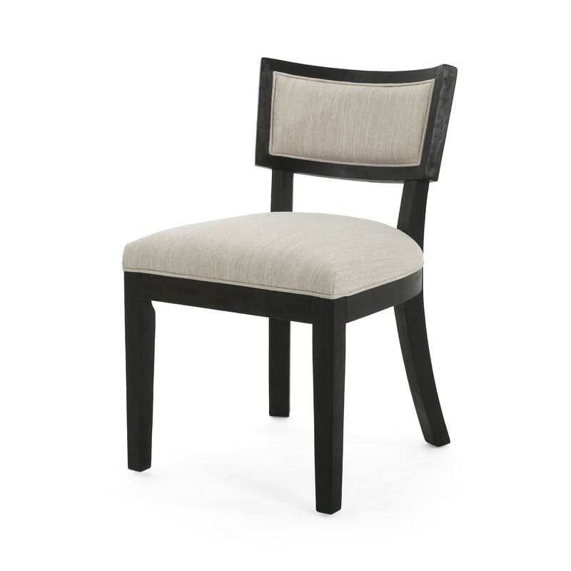 Farmhouse Style Fabric Upholstered Side Dining Chair Set