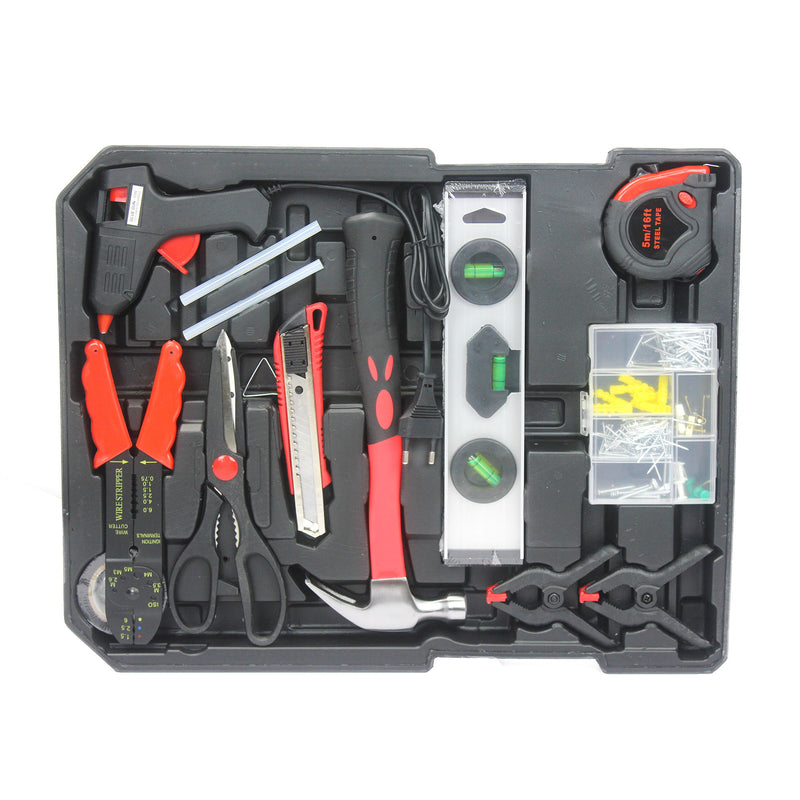 899 Piece Home Repair Tool Set With Rolling Plastic Toolbox, 4 Drawers, General Household Maintenance Kit