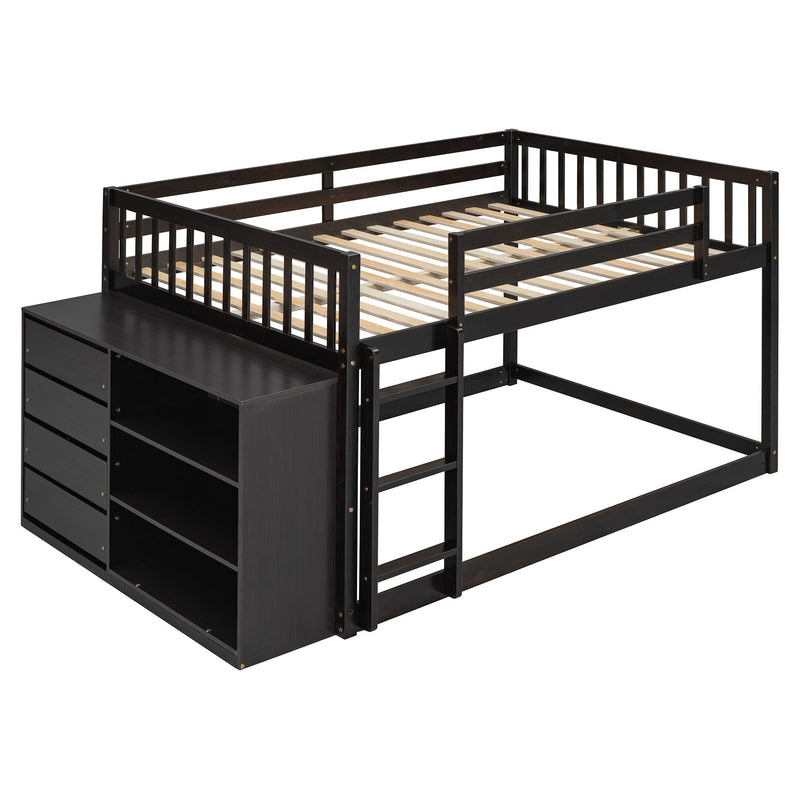 Bunk Bed With 4 Drawers And 3 Shelves