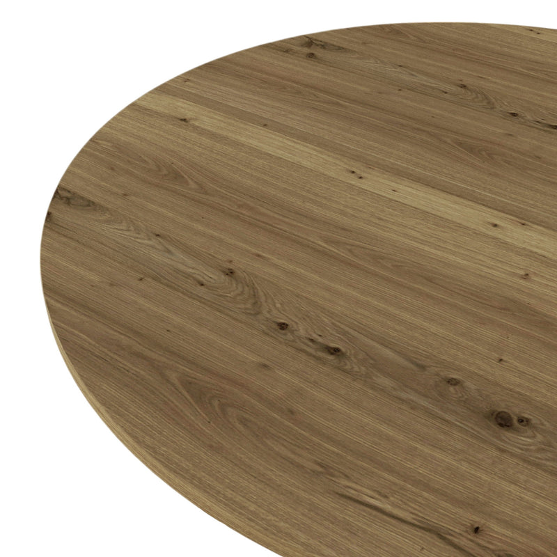 Round Dining Table, For 2 - 4 People - Rustic Brown