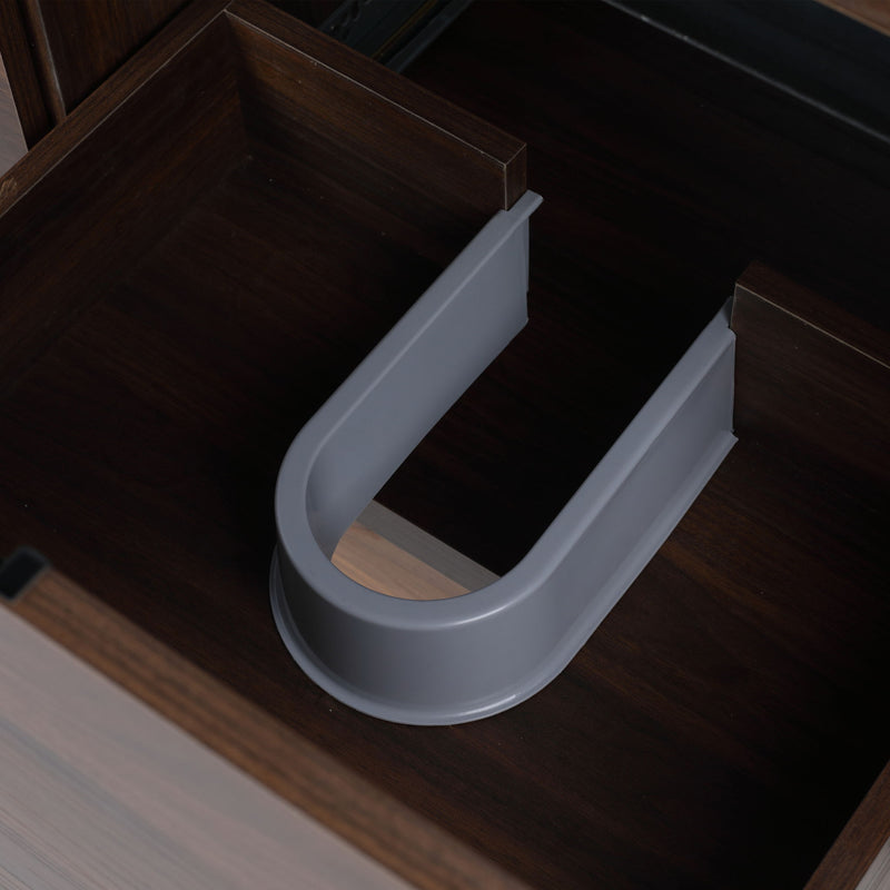 Floating 48" Bathroom Vanity With Resin Sink And Soft Close Doors California Plywood - California Walnut