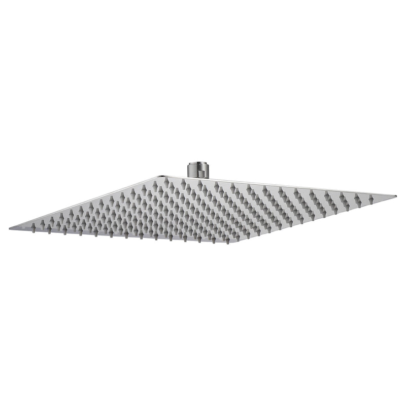 16" Square Rainfall Shower Head Fixed Wall Mount With Full Body Coverage & Self Cleaning Silicone Nozzles