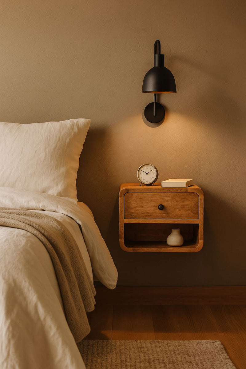 Mini Floating Open Bedside - Oak