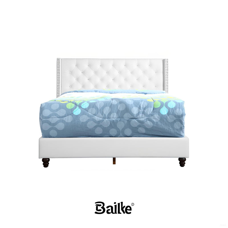 Upholstered Nailhead Trim Chic Bed
