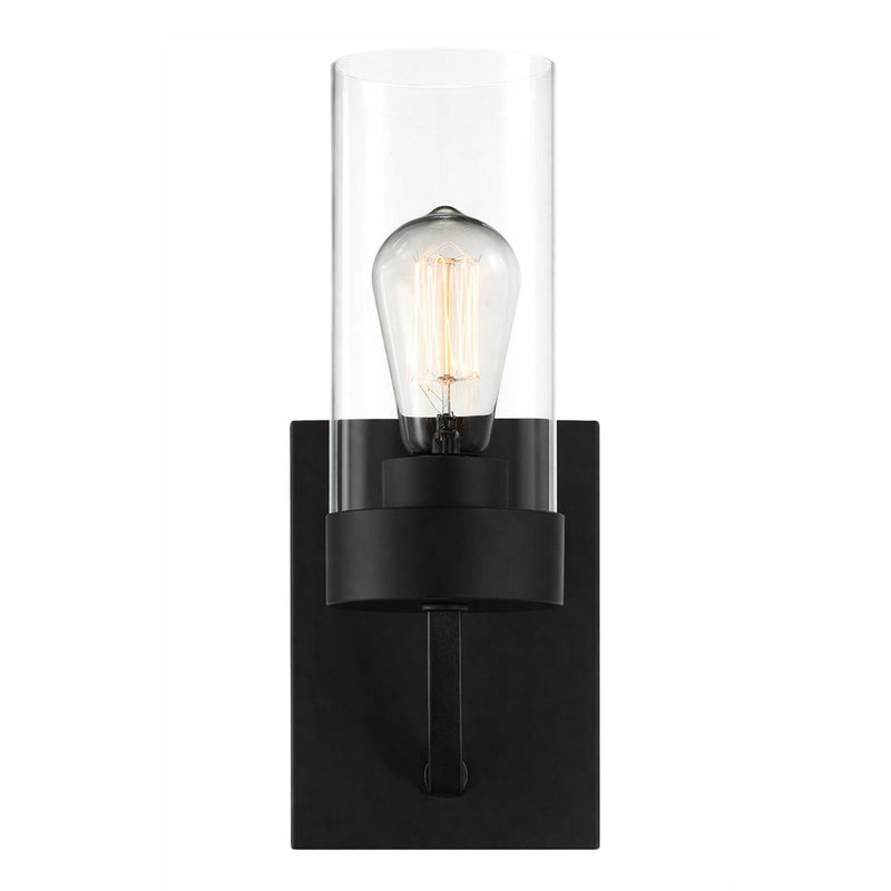 Zephyr - Single Light Sconce - Black / Clear