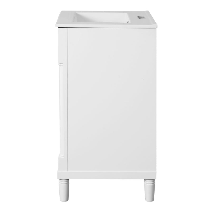 Bathroom Vanity With Integrated Sink, 2 Door Cabinet, Single Sink For Small To Medium Bathrooms