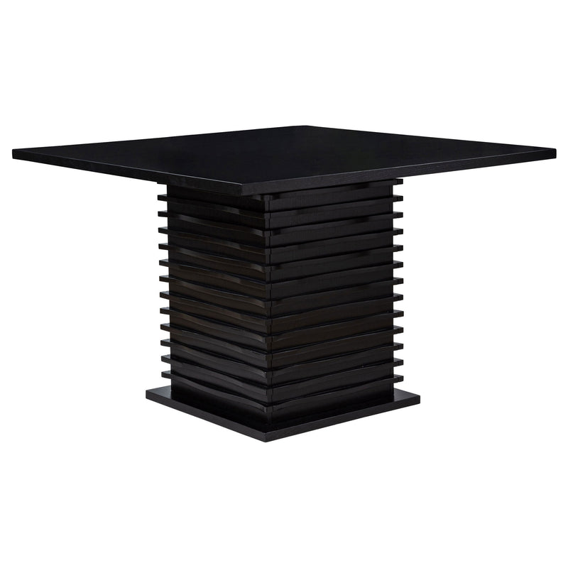 Giannis - Pedestal Counter Height Dining Table With Geometric Wave Base - Black