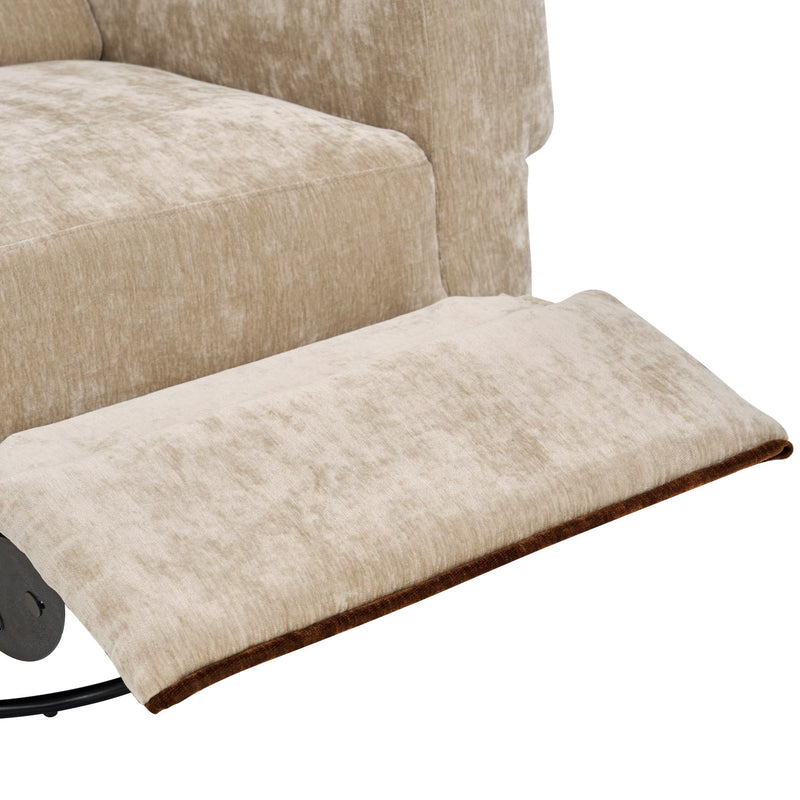 Manual Recliner Chair With Swivel Rocker Function, Dual Recline Angles