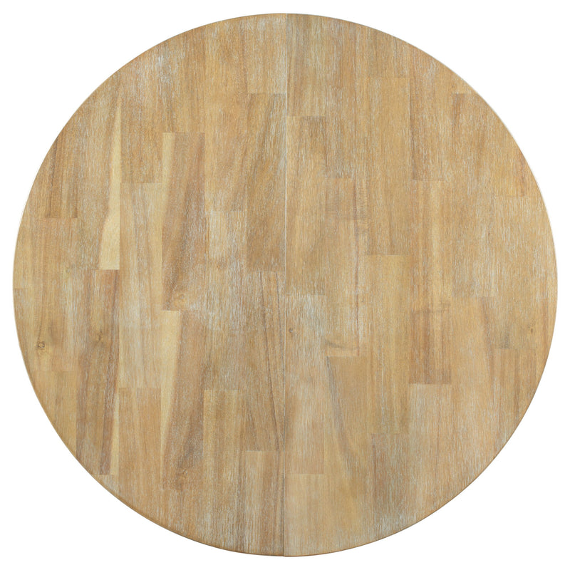 Gia - Round Extendable Dining Table With 16" Leaf Wood