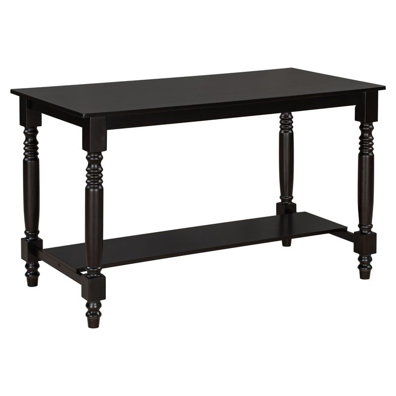 Counter Height Dining Set With Shelf, 4 Chairs And Bench
