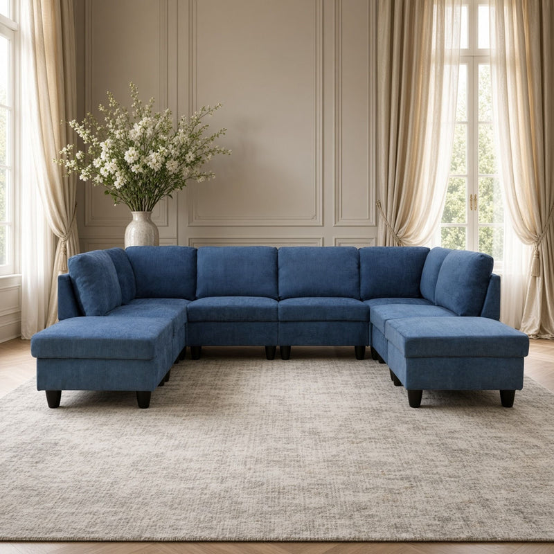 8 Piece Modular U - Shape Sectional Sofa