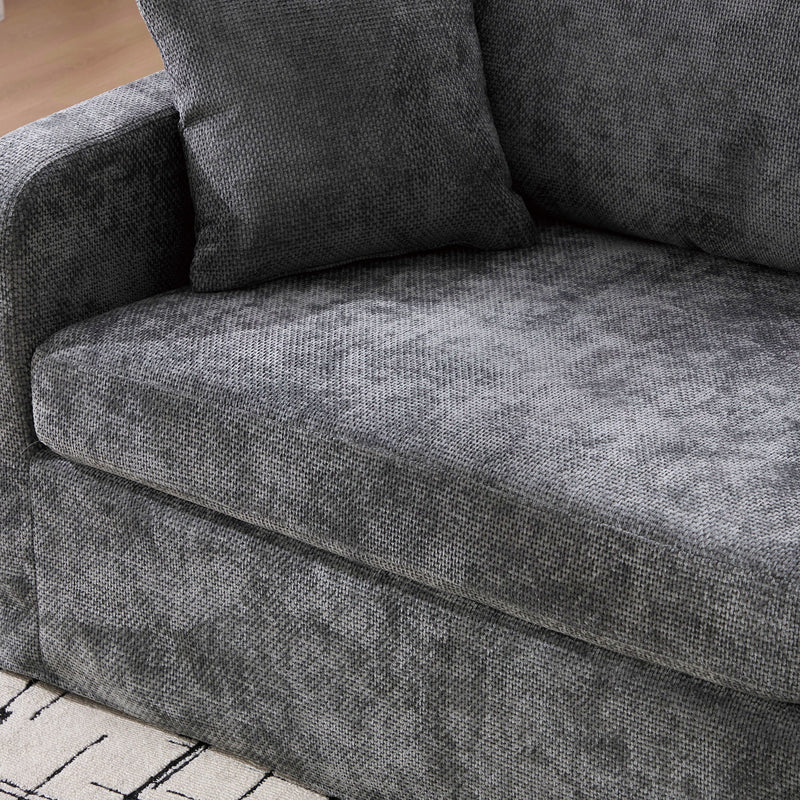 Farmhouse Accent Chair With 2 Bolster Pillows