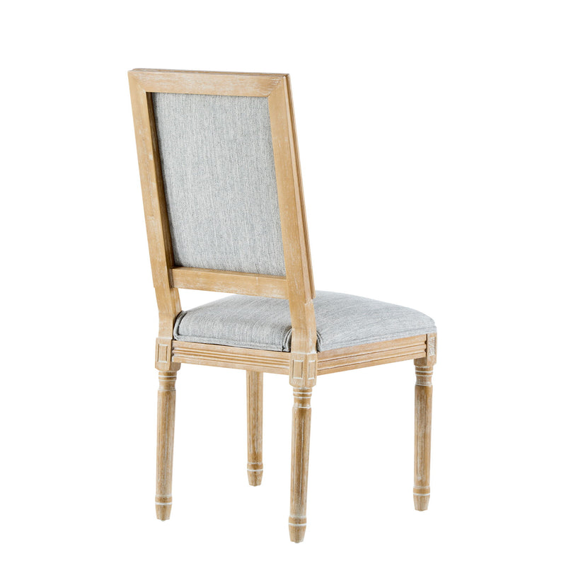 French Country Style Dining Chair With Upholstered Seating And Fluted Legs