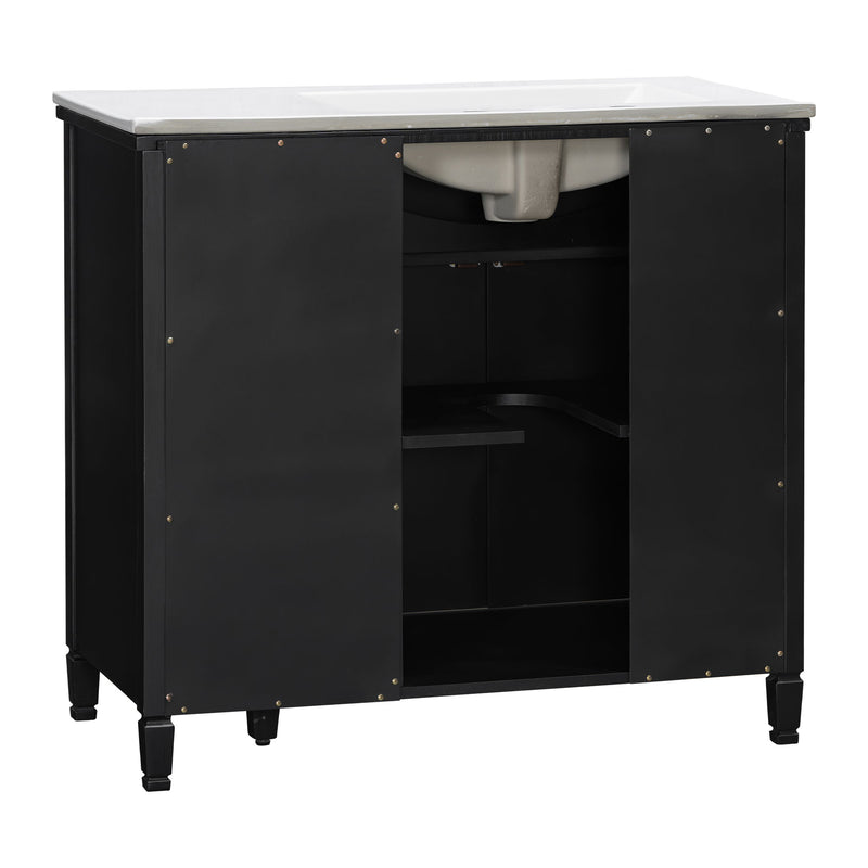 Bathroom Vanity With Sink Top, 3 Soft Closing Drawers