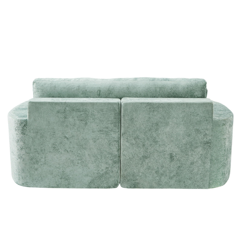Boneless Design Upholstered Sofa Bed With Cup Holders