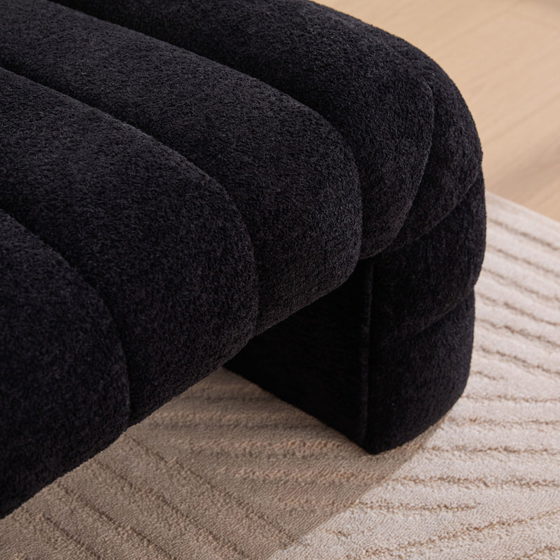 Modern Upholstered Armless Bed Bench With Channel Tufted Design