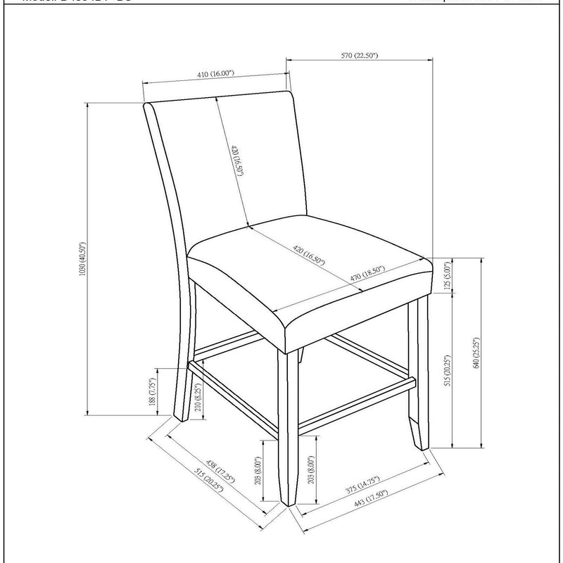 Leoncia - Bar Table And 4 Bar Stools - Espresso / White