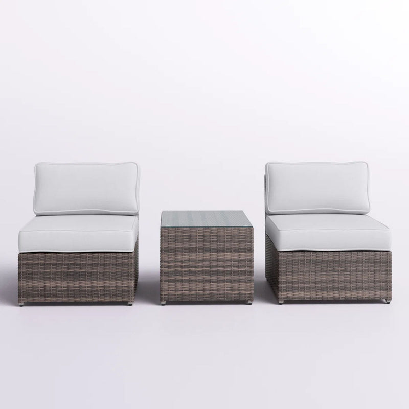 Modern Wicker Outdoor Seating Set With Cushions