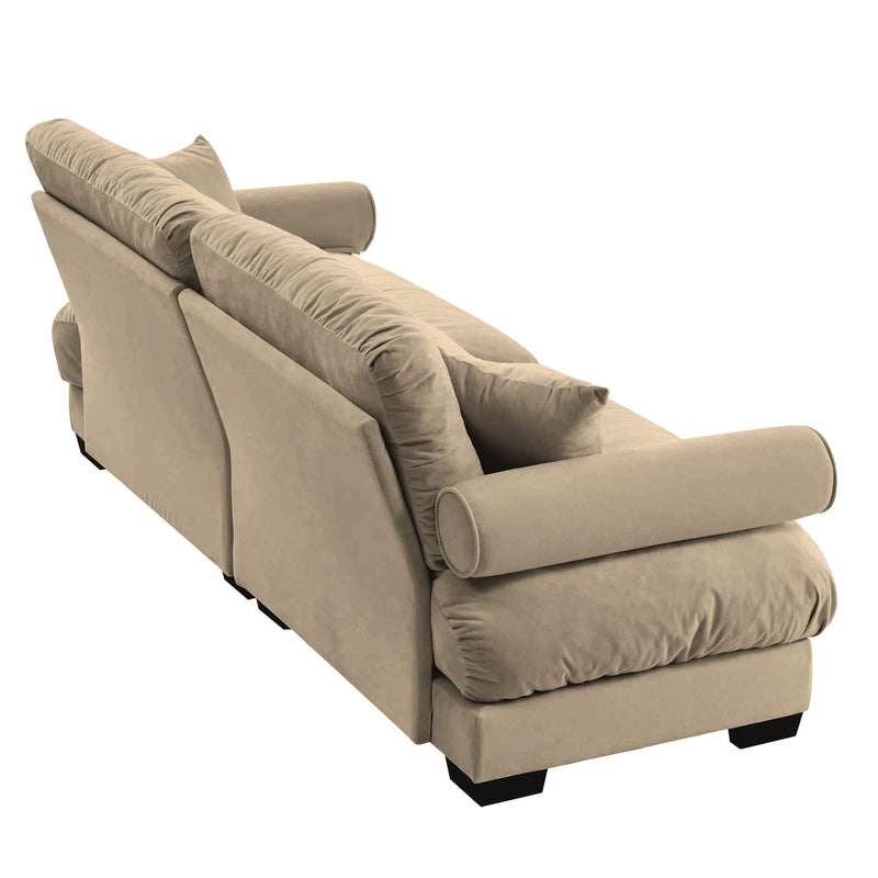 Modern Oversize Sofa With Cloud Like Comfort, Featuring Waist And Throw Pillows