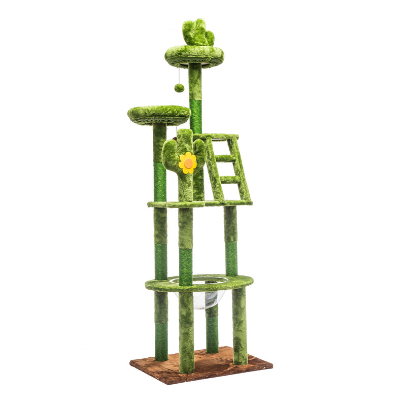 Cactus Cat Tree With Transparent Capsule