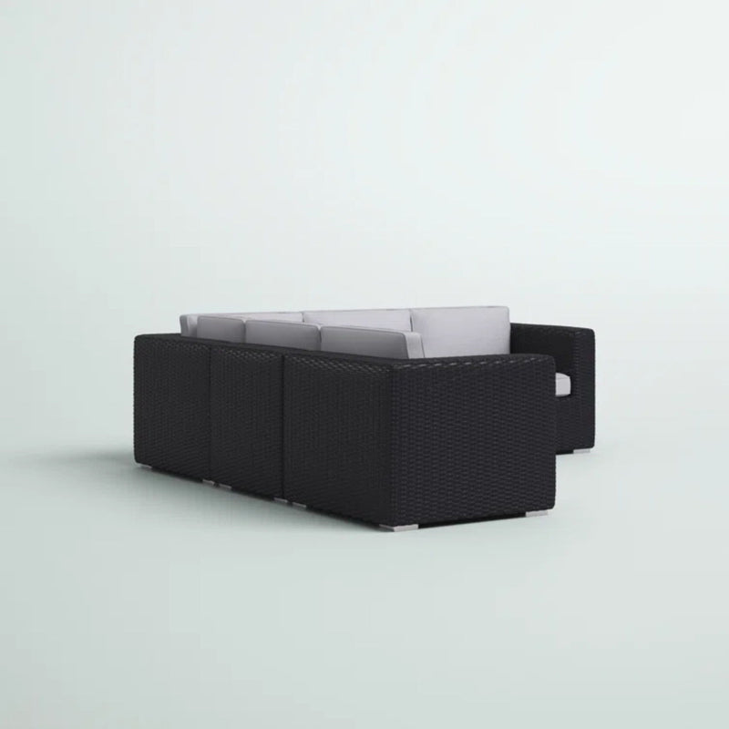 Luxurious Wicker Patio Sectional With Weather Resistant Sunbrella Cushions