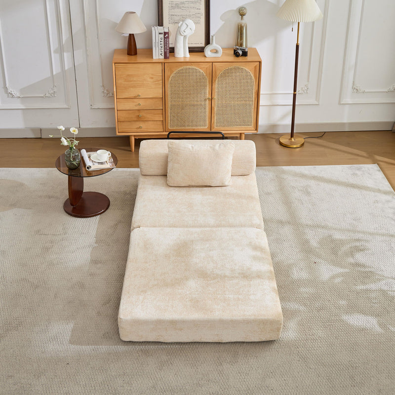 Convertible Floor Sofa Bed With Fixed Shape Frame For Living Room