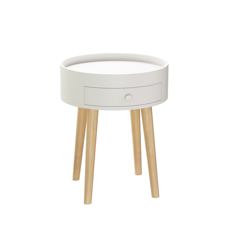 Nightstand With Storage Drawer, Bedside Table For Bedroom - White