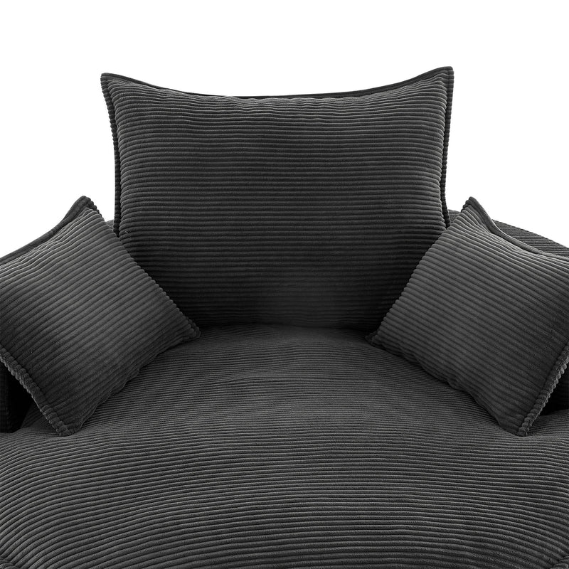 360° Swivel Accent Barrel Chair With Dual Layer Cushion And 3 Removable Pillows