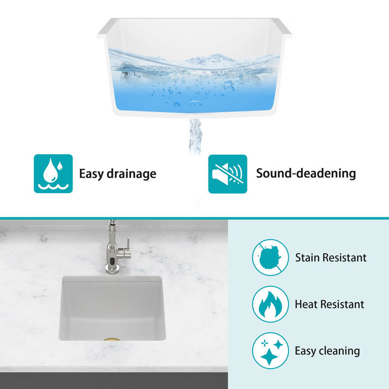 Modern Quartz Kitchen Sink Undermount Granite Composite