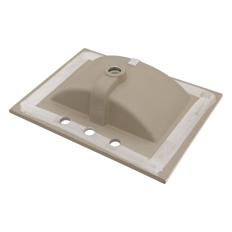 Rectangular Single Vanity Top With 3 Faucet Hole Sink - White