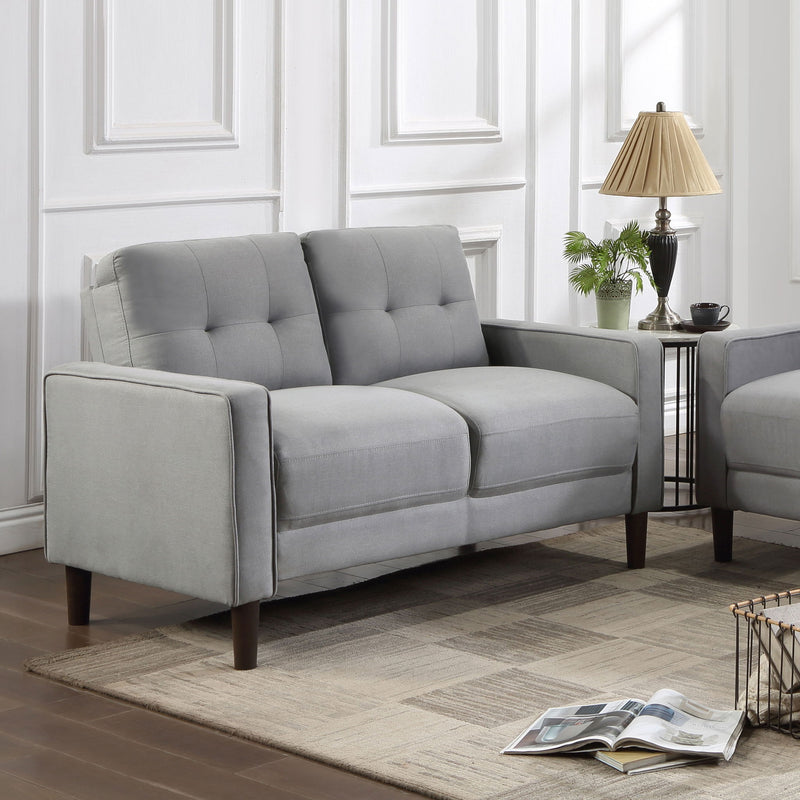 Harvey - Tufted Loveseat With Track Arm Design