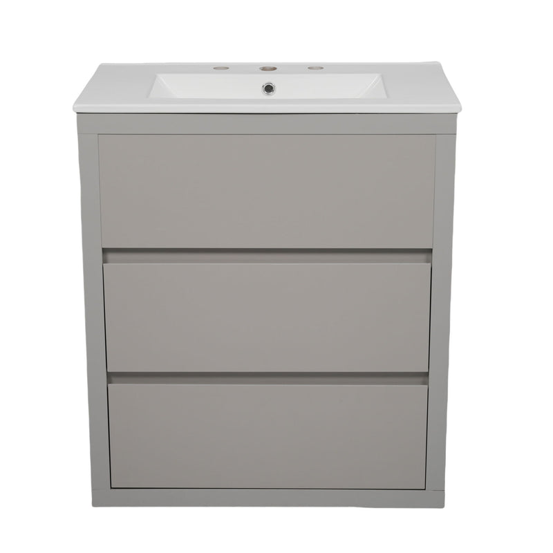 Double Sinks Bathroom Vanity Set With 2 Ceramic Basins
