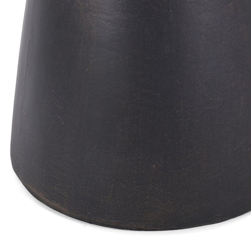 Outdoor Lightweight Concrete End Table With Half Sphere Top - Copper