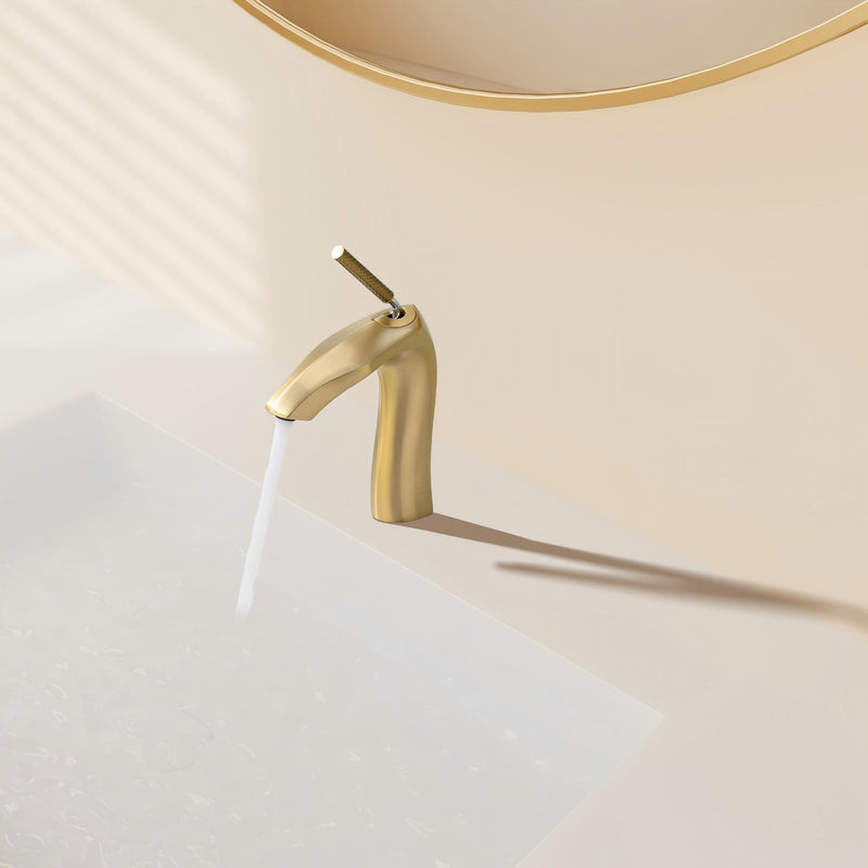 Contemporary Single Handle Lavatory Basin Sink Faucet Brass