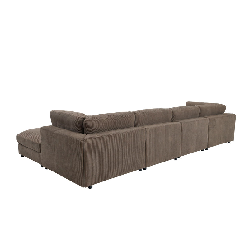 Upholstered Modular Sectional & Custom Configuration And Toss Pillows