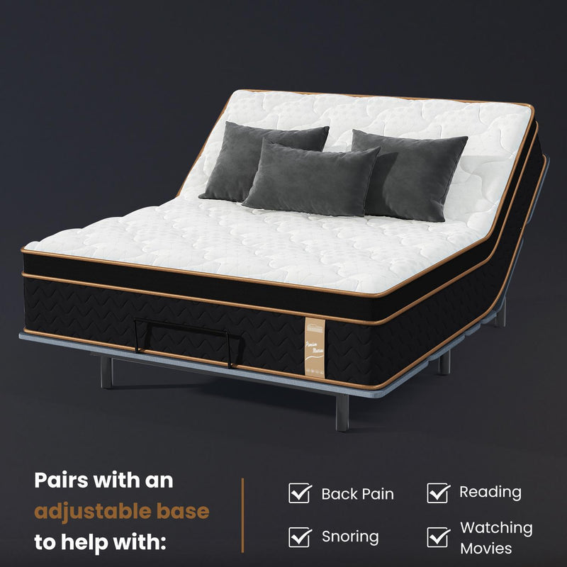 Plush Hybrid Mattresses With Gel Memory Foam, Individual Pocket Spring Motion Isolation Edge Support