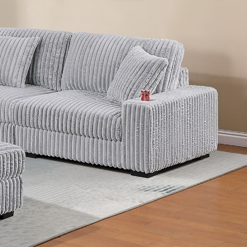 Contemporary Style Modular Sectional Sofa Set With USB, Cup Holder