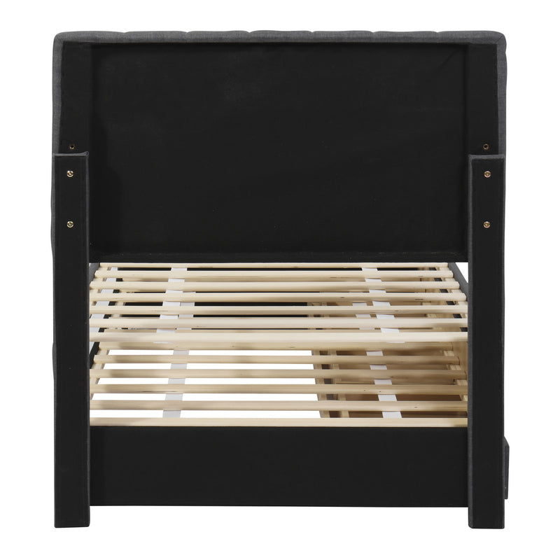 Upholstered Design Platform Bed With Trundle