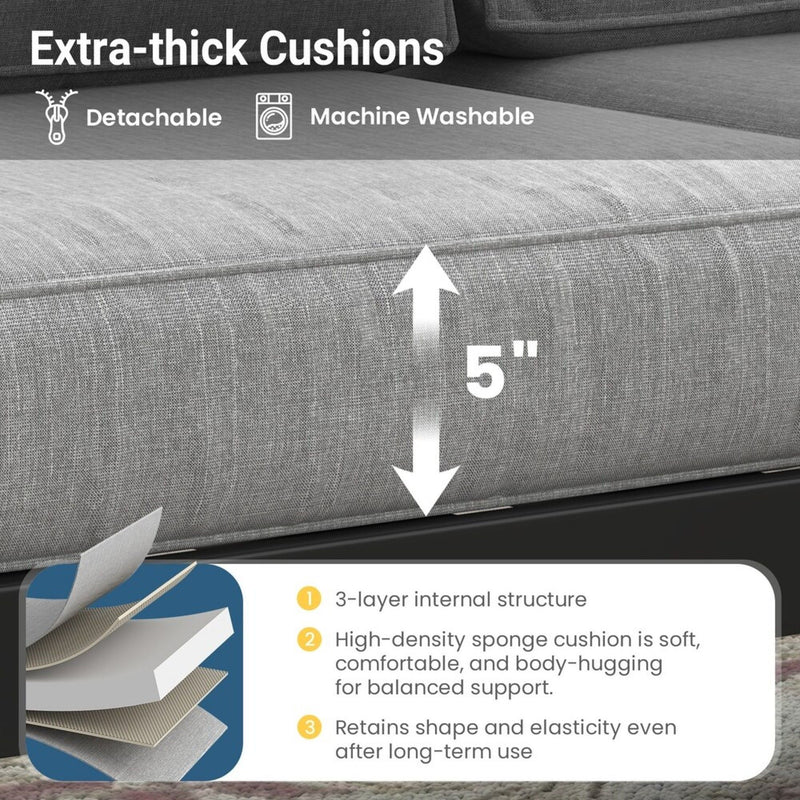 Patio All-Weather Loveseat With Thick Cushions