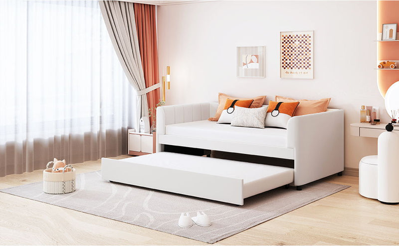 Upholstered Daybed With Ergonomic Design Backrest