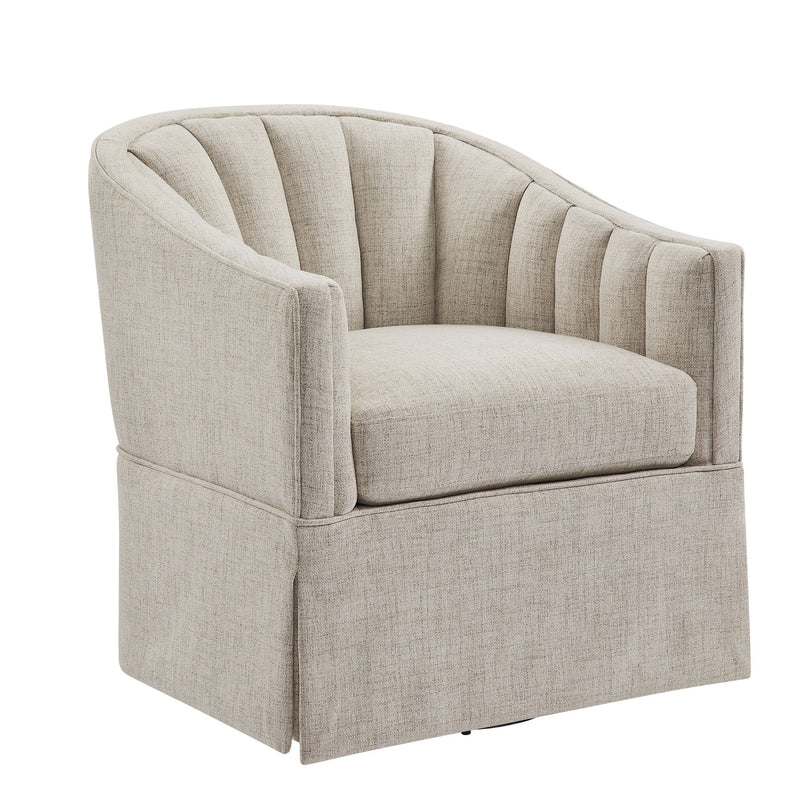 Solitude - Skirted Swivel Accent Chair With Hemp Like
