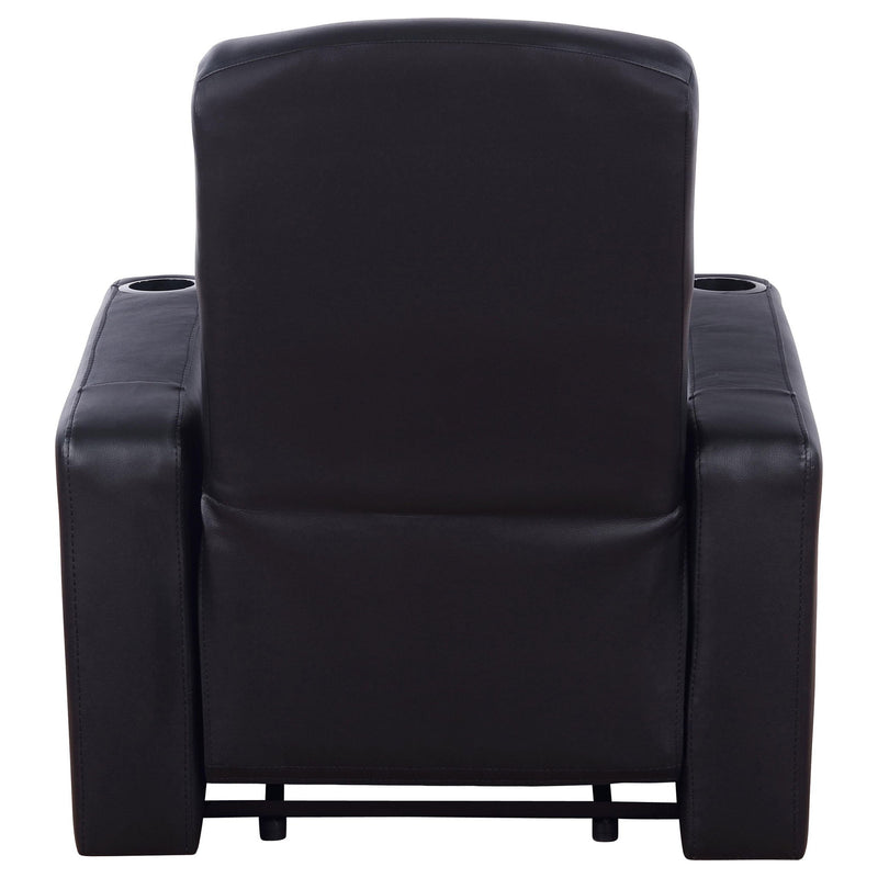 Franky - 7 Piece Seater Home Theater Set, Reclining Chairs & Storage Consoles - Black