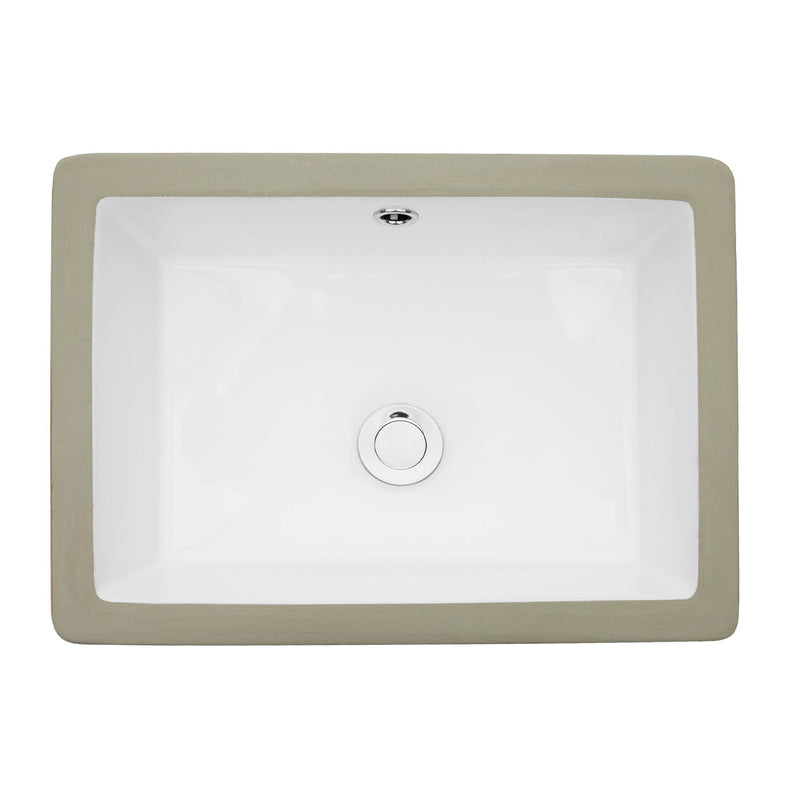 Modern Ceramic Rectangular Undermount Bathroom Sink With Overflow