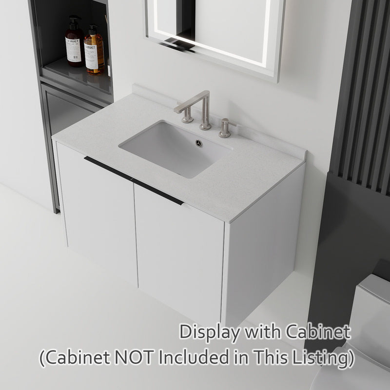 Basin Sink, 0.6" Ultra Thin Profile, Triple Faucet Holes