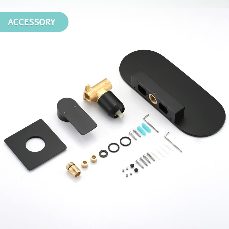 Modern Wall Mount Bathroom Sink Faucet With Waterfall Spout