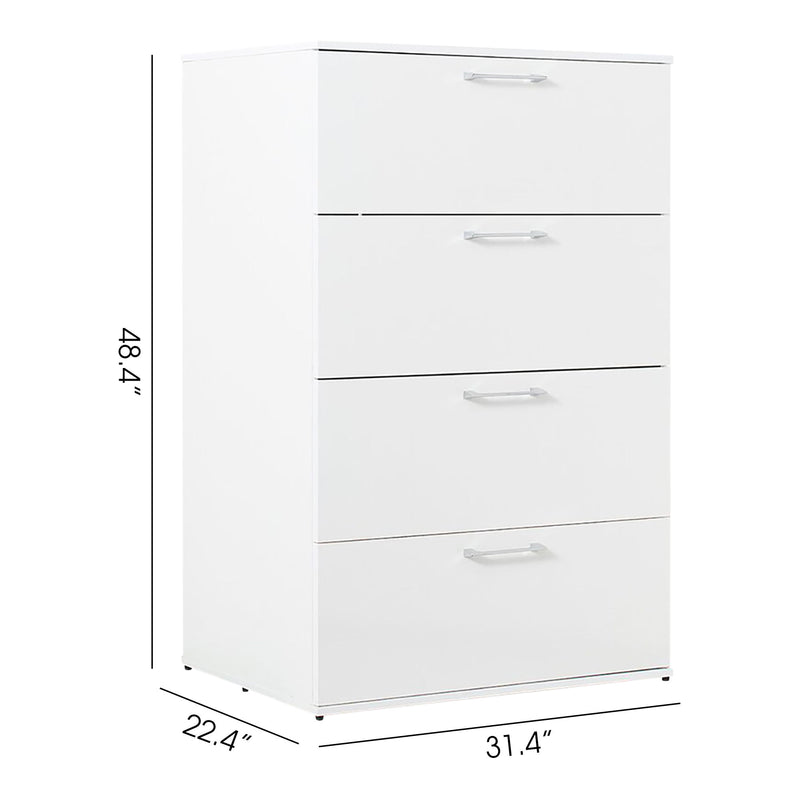Bliss - Glossy 4 Drawer Jumbo Chest With Extra Deep Storage
