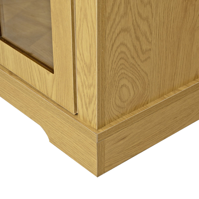 Sideboard Cabinet With 3 Drawers And 6 Arched Glass Doors