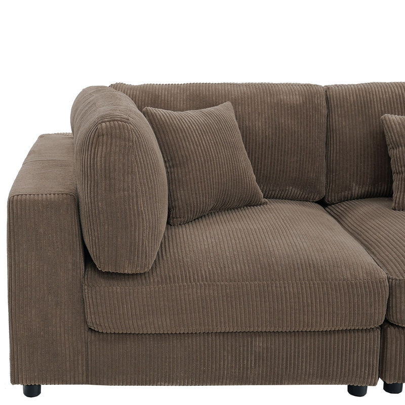 Upholstered Modular Sectional & Custom Configuration And Toss Pillows